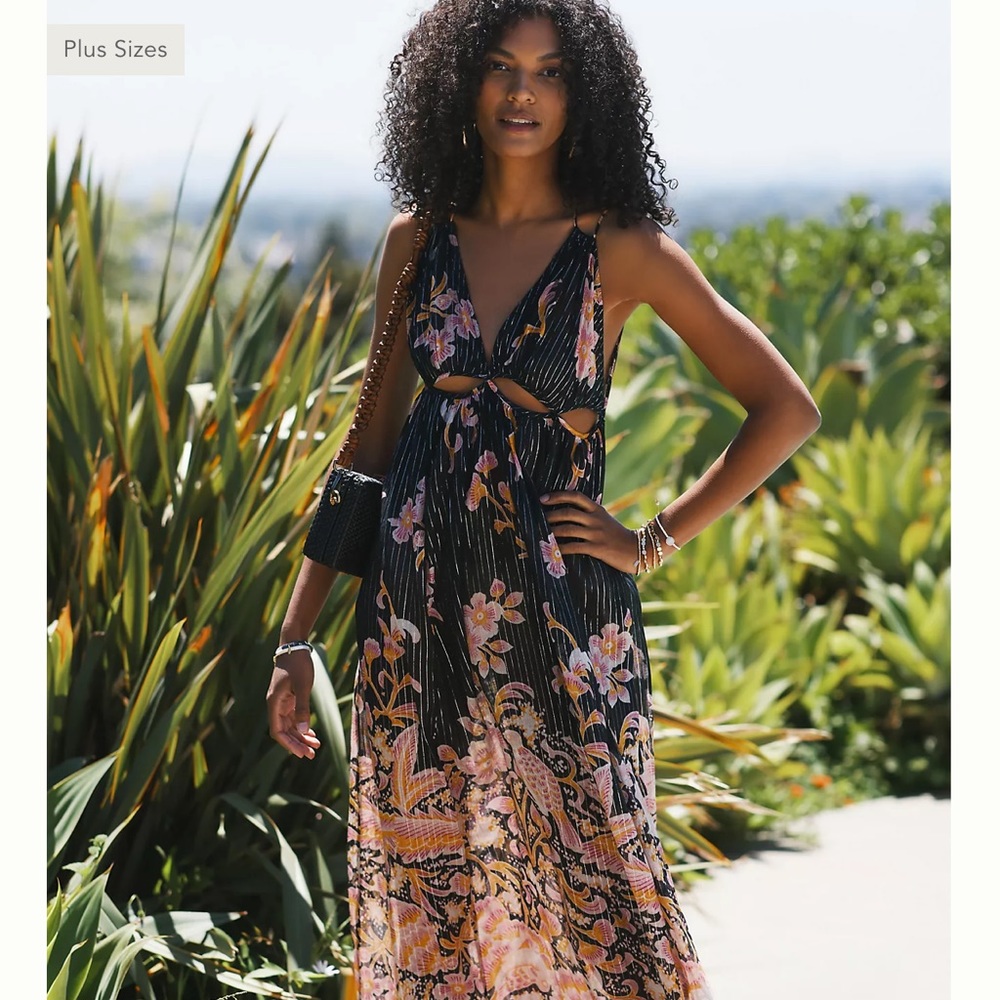 Anthropology Cutout Maxi Dress